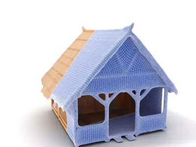 Bamboo Hut Traditional model pack Low-poly 3D model