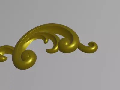 DecorN1 gold scroll Free 3D model