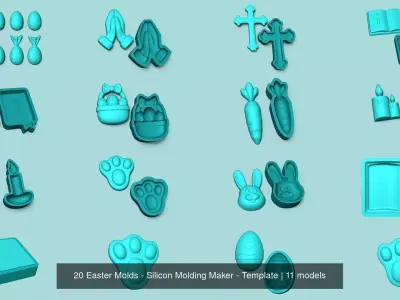 20 Easter Molds - Silicon Molding Maker - Template 3D Model Collection