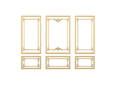 Plaster decorative frame  017 3D model