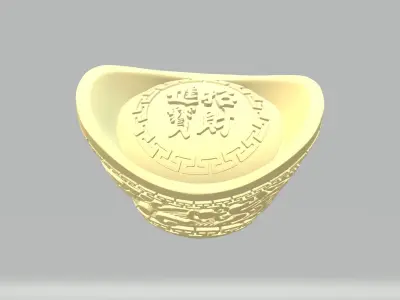 Chinese Gold Ingots 3D print model