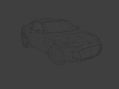 Low Poly Modern Generic 2010s Coupe Low-poly 3D model