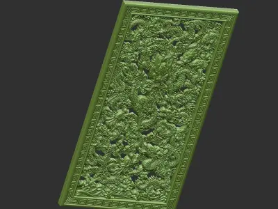 dragons wooden panel with dragon 3D print model