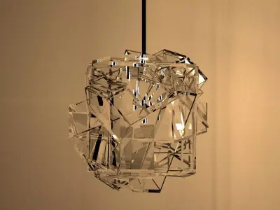 Abstract Bud Glass Pendant Light 3D model
