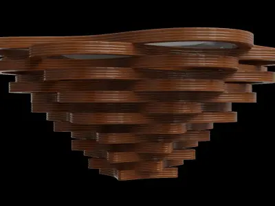 Curved Rhombus Coffee Table 3D model
