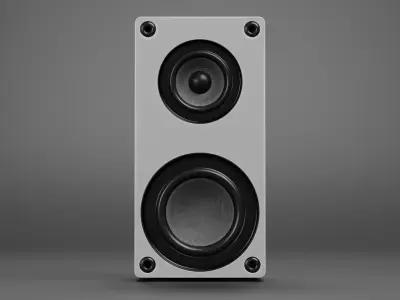 Tower Speaker V3 - Universal White Sound Unit Low-poly 3D model