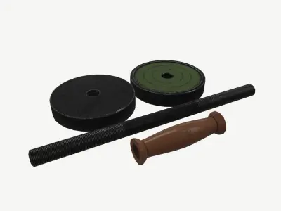 Old Dumbbell Low-poly 3D model