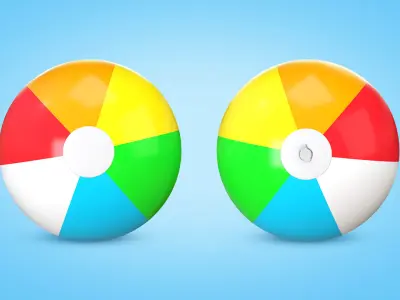 Beach Ball Low-poly 3D model