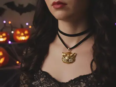 The Bewitched Cat Pendant - for Him and Her 3D print model