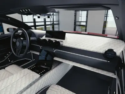 BLENDER EEVEE Brandless Small 2 door hatchback Low-poly 3D model