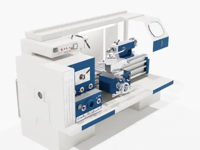 turning machine Low-poly 3D model