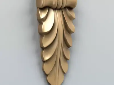 Carved decor vertical 004 3D model