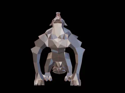 Polygonal Werewolf Low-poly 3D model