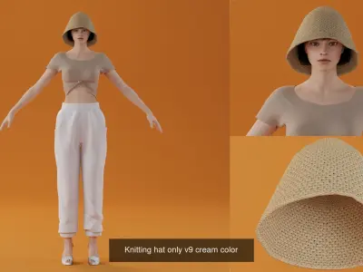knitting hat 5 colors hat only 3D Model Collection