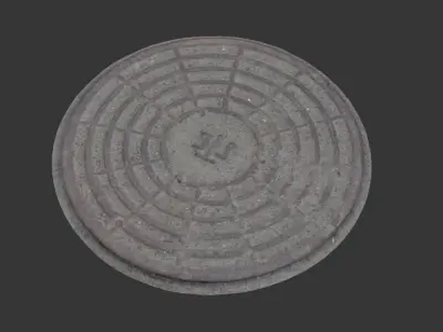 Sewerage hatchway Scan model Low-poly 3D model
