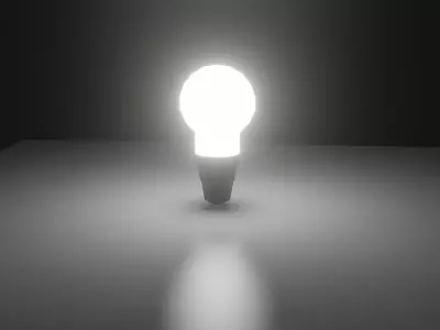 Low Poly Light Bulb  Low-poly 3D model