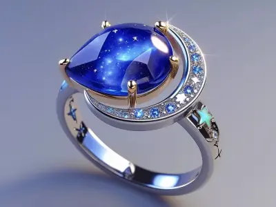 Midnight Aura Ring 3D print model