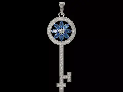 Colorful Key stl 3d printable jewelry Pendant model jp0401 3D print model