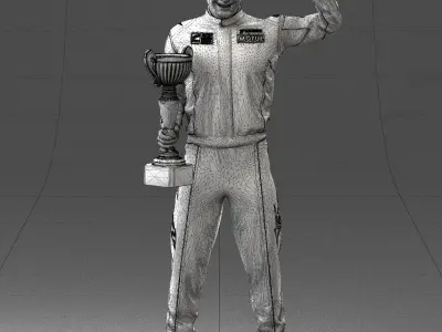 000179 Race Car Driver Champion 0906 3D model
