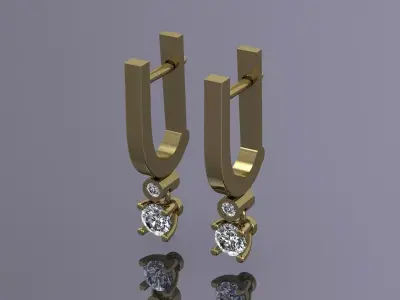 Jewelry Earrings Gold NH-055 3D print model