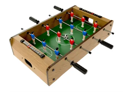 Football Table Game Wooden 3D model