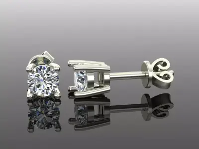 Women Diamond Earrings 3D print model 55