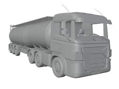 Tank truck unbranded 3D model
