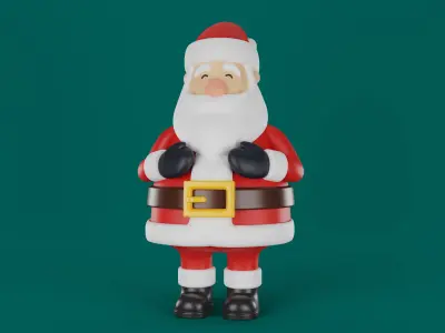 Santa Claus Christmas tree Reindeer Snow man 3D model