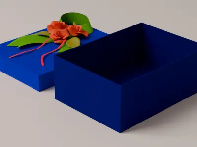 Package for Gift blue 150 x 210 x 80mm 3D model