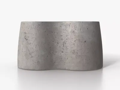 Concrete Vases Double Low-poly 3D model