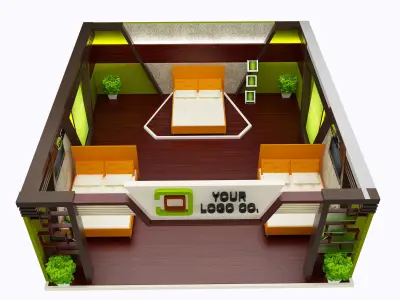 Booth Exhibition Stand a412a 3D model