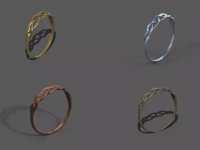 High-Quality 3D Ring Model Pack 4 Low-poly 3D model