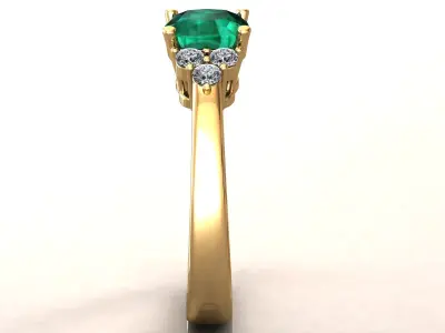 Engagement Ring Coushion Square  3D print model