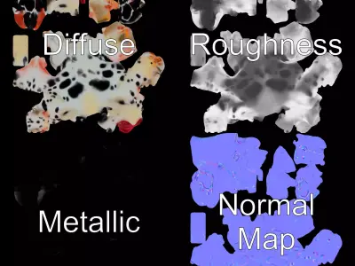 Playful Dalmatian Puppy model pack Low-poly 3D model