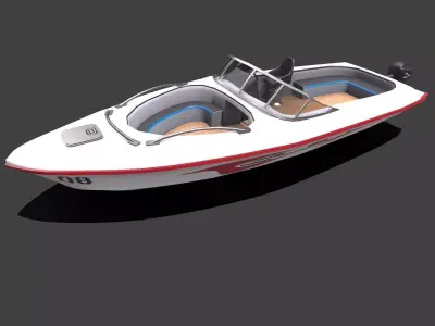 Speedboat Low-poly PBR Low-poly 3D model
