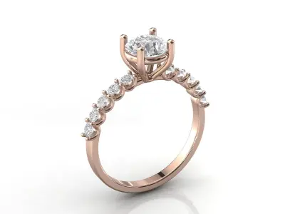 STL 3DM Print Ready Women Diamond Ring Lightweight Printable  3D print model 72