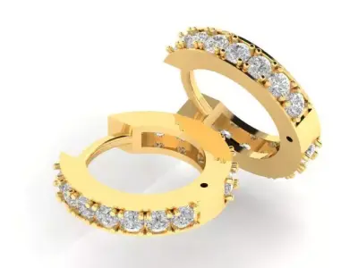 Diamond Huggie Earring 3D print model