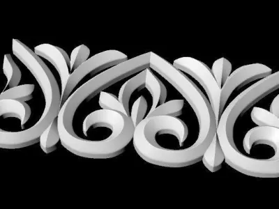 Central decor ornament for furniture 3D model 67