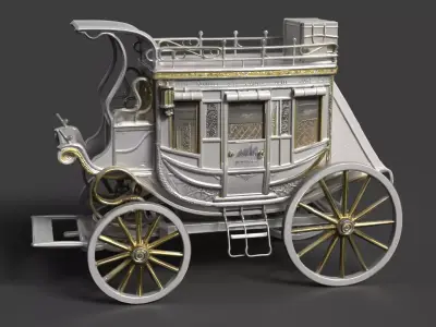 stage coach figure 3D model
