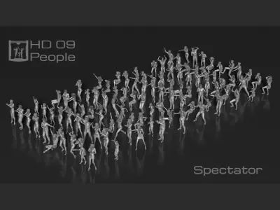 HD People 09 spectator 3D print model