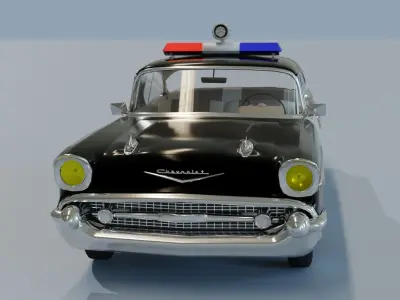 Chevrolet Belair Police Blend FBX OBJ Low-poly 3D model