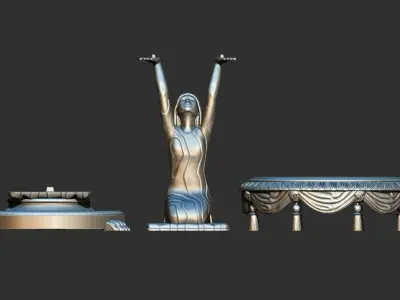 woman carrying table sculpture 3d printable model   3D print model