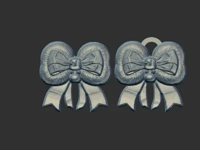 christmas ribbon decor 1  3D print model