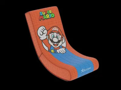 Red Mario Gaming Chair Low-poly 3D model