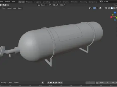 Nitrous Oxide Tank of NOS Brand Low-poly 3D model