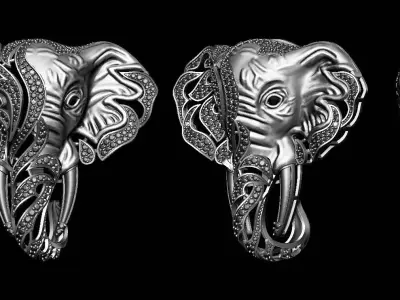 Elephant brooch  luxury 3D model