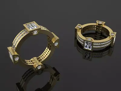 Jewelry Ring Gold 3D print model
