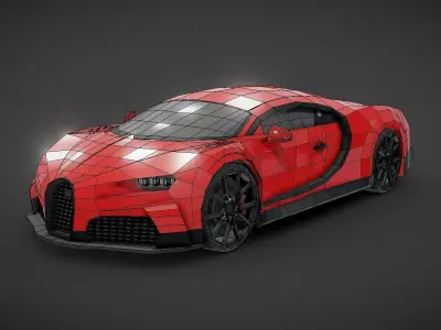 Bugatti - Lowpoly Low-poly 3D model