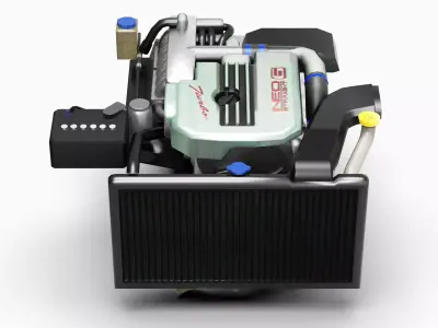 RB25DET Neo Engine Low-poly 3D model