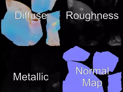 Iridescent Crystal Gem model pack Texture